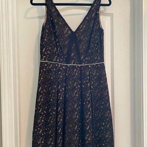 Black lace fit and flare dress